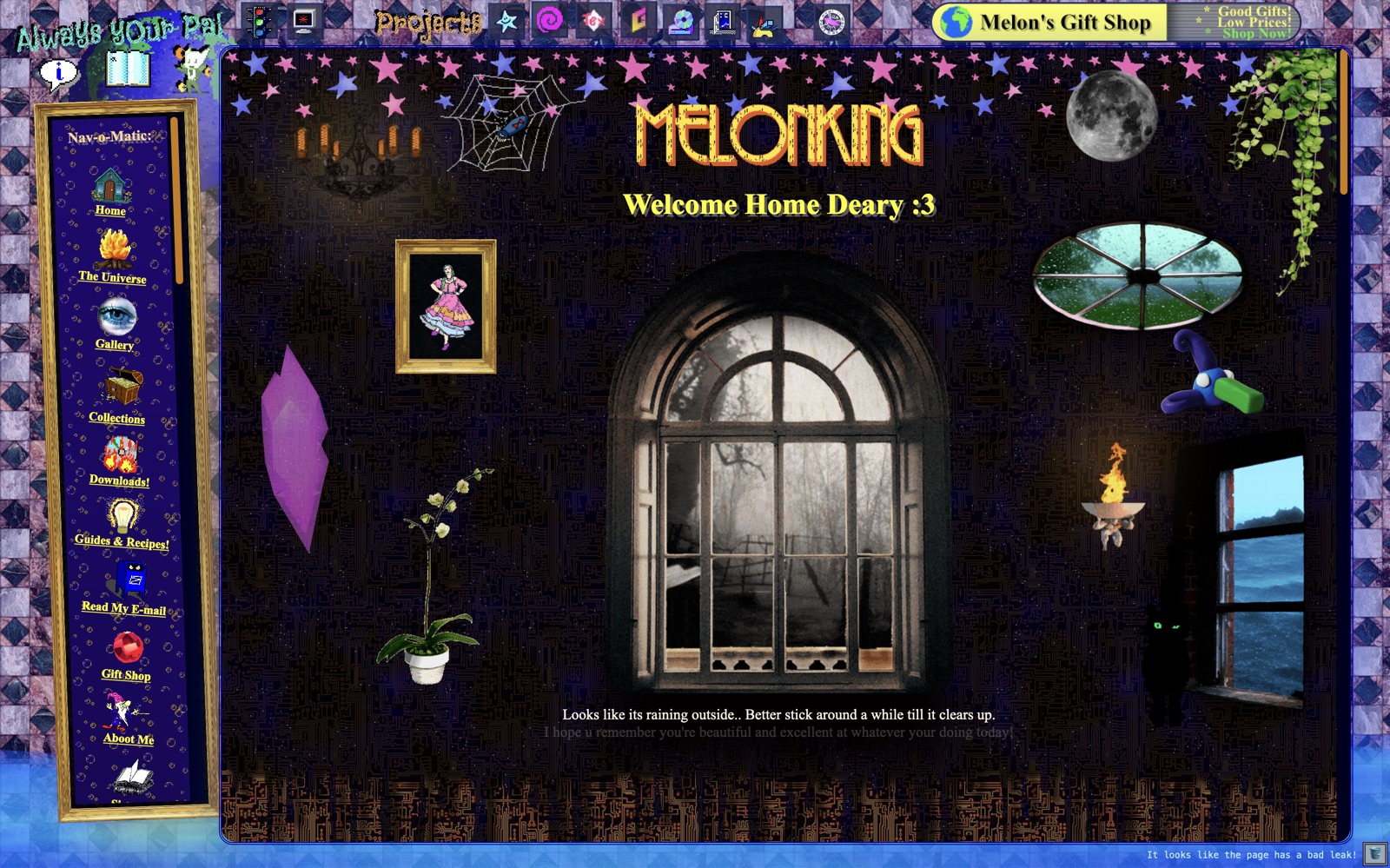 Screenshot of homepage, 2025