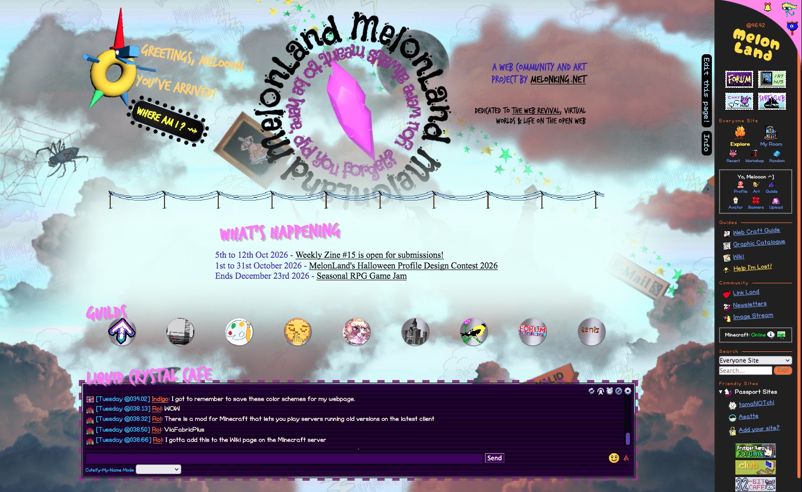Screenshot of MelonLand homepage - 2026