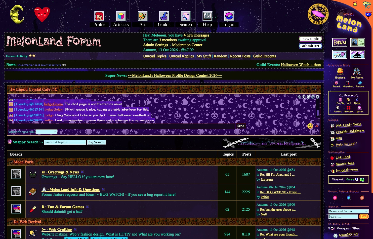 Screenshot of MelonLand forum - 2026