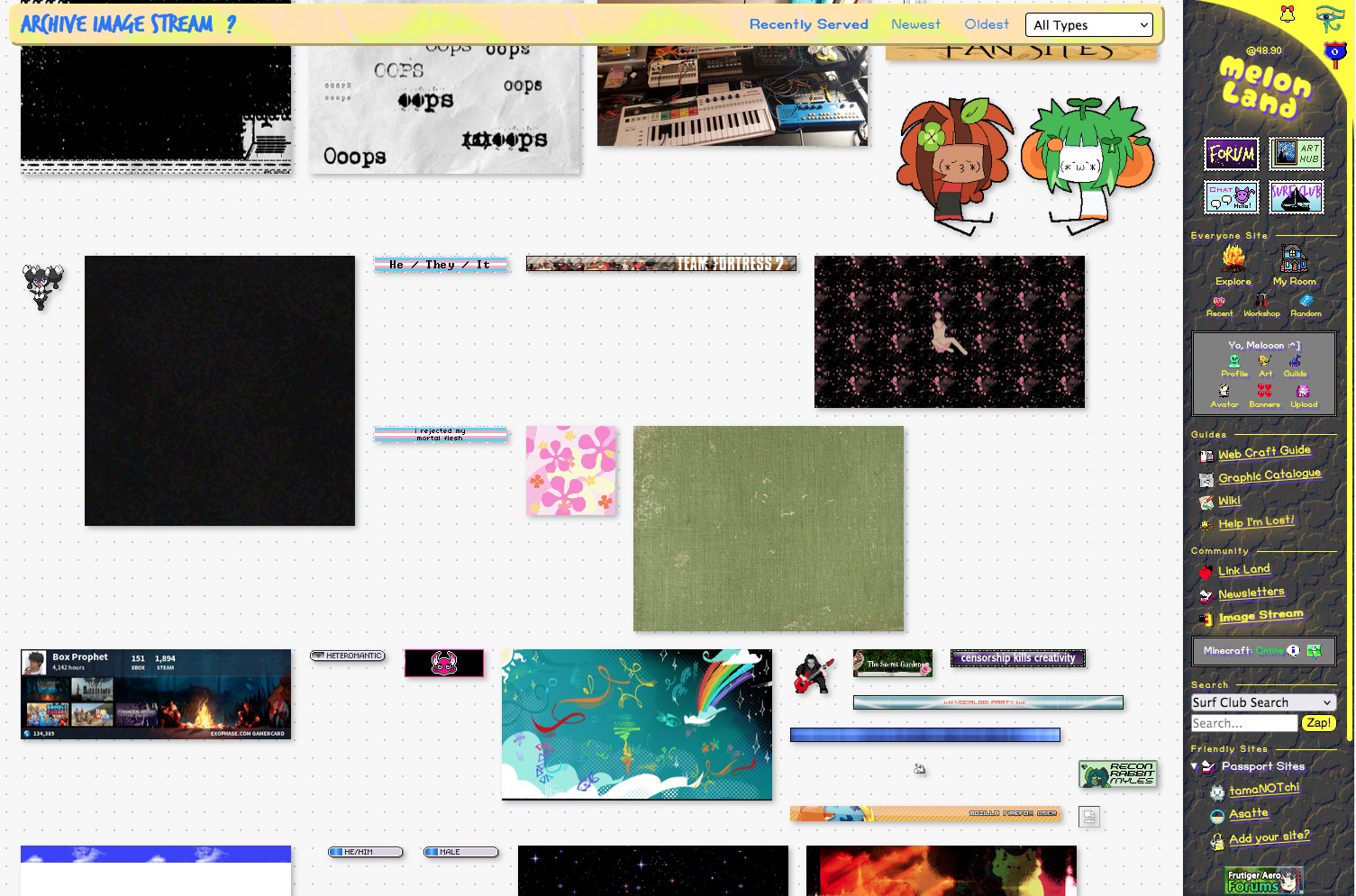 Screenshot of MelonLand image archive - 2026