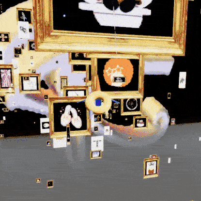 An animated gif of Ozwomp flying through the gif gallery