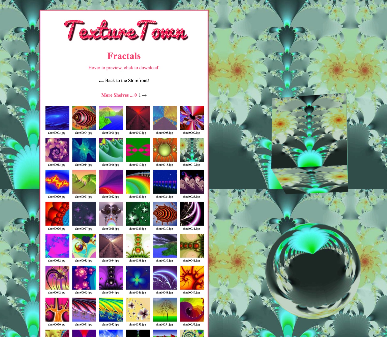 Screenshot of a TextureTown listing page - 2023