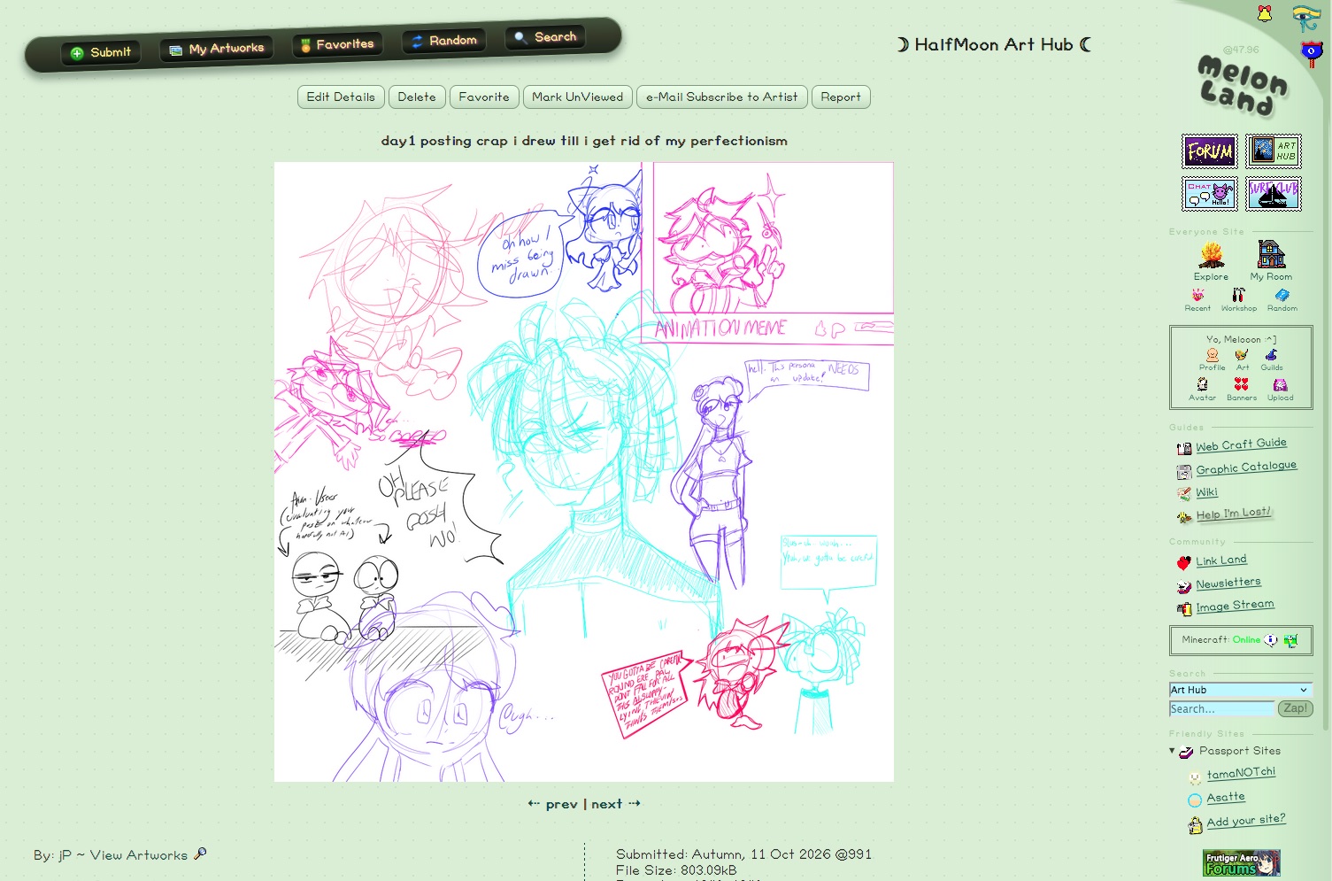 Screenshot of Art Hub artwork