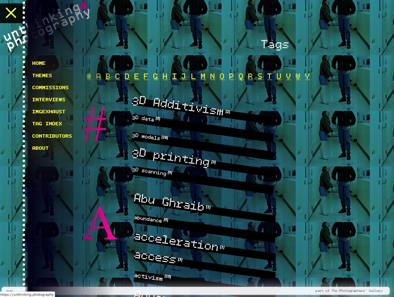 Screenshot of the unthinking.photography tag page - 2026