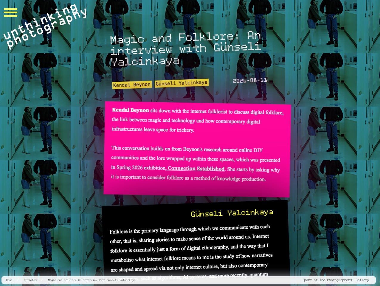 Screenshot of an unthinking.photography article - 2026